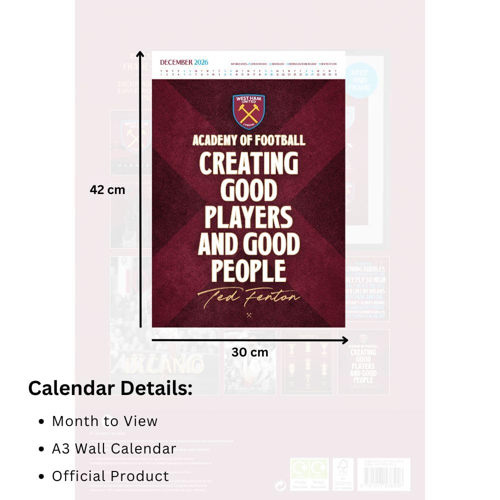 West Ham FC Deluxe Calendar 2026 - Afbeelding 5