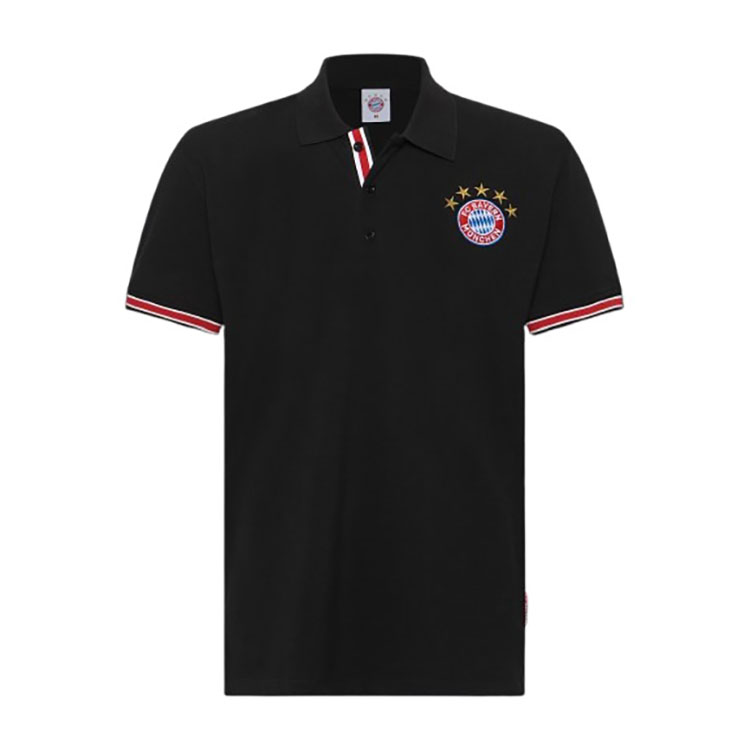 Zwarte polo FC Bayern Munchen 'five stars'